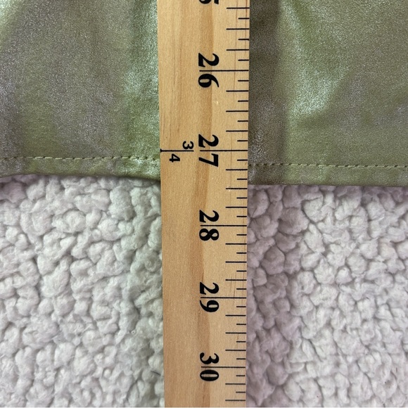 Chadwick’s XL Genuine Leather Jacket Sage Green Pearlized Zip Front Y2K - Picture 5 of 11